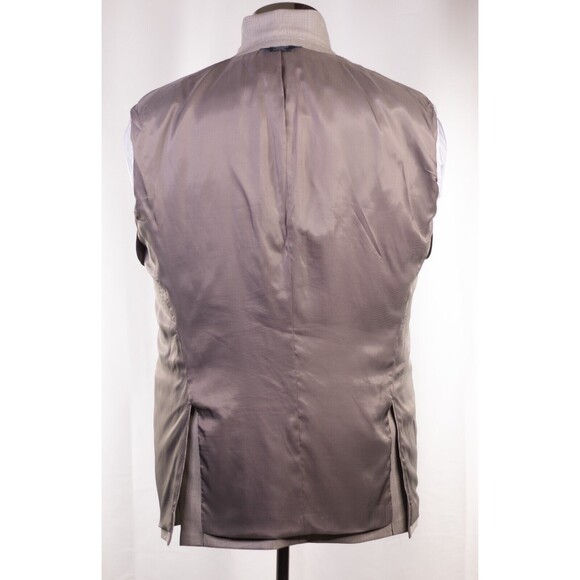 Pronto Uomo Platinum Blazer Mens 42R Wool Blend Beige Micro Check 2 Button - Picture 11 of 12